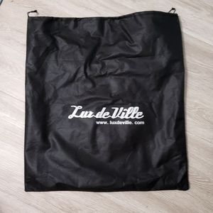 Lux de Ville large black dust bag drawstring top purse